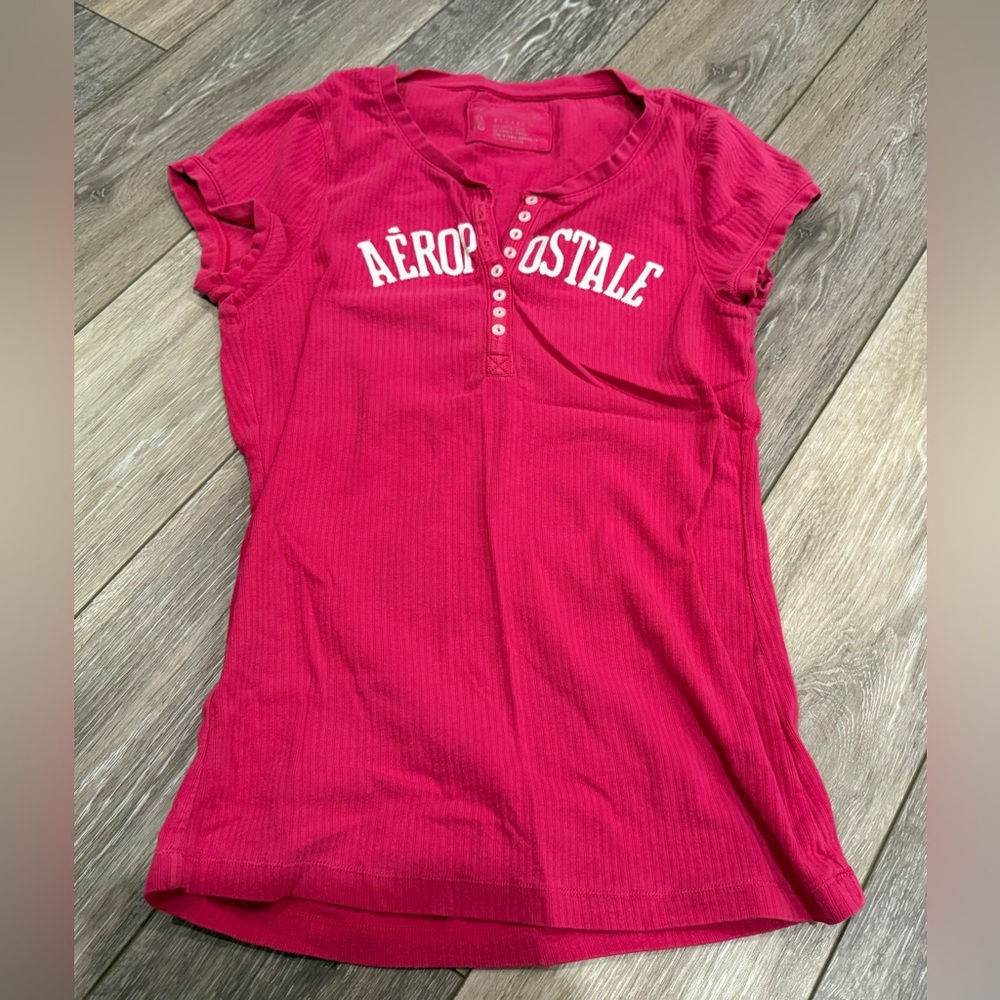 Aeropostale Pink Henley Top